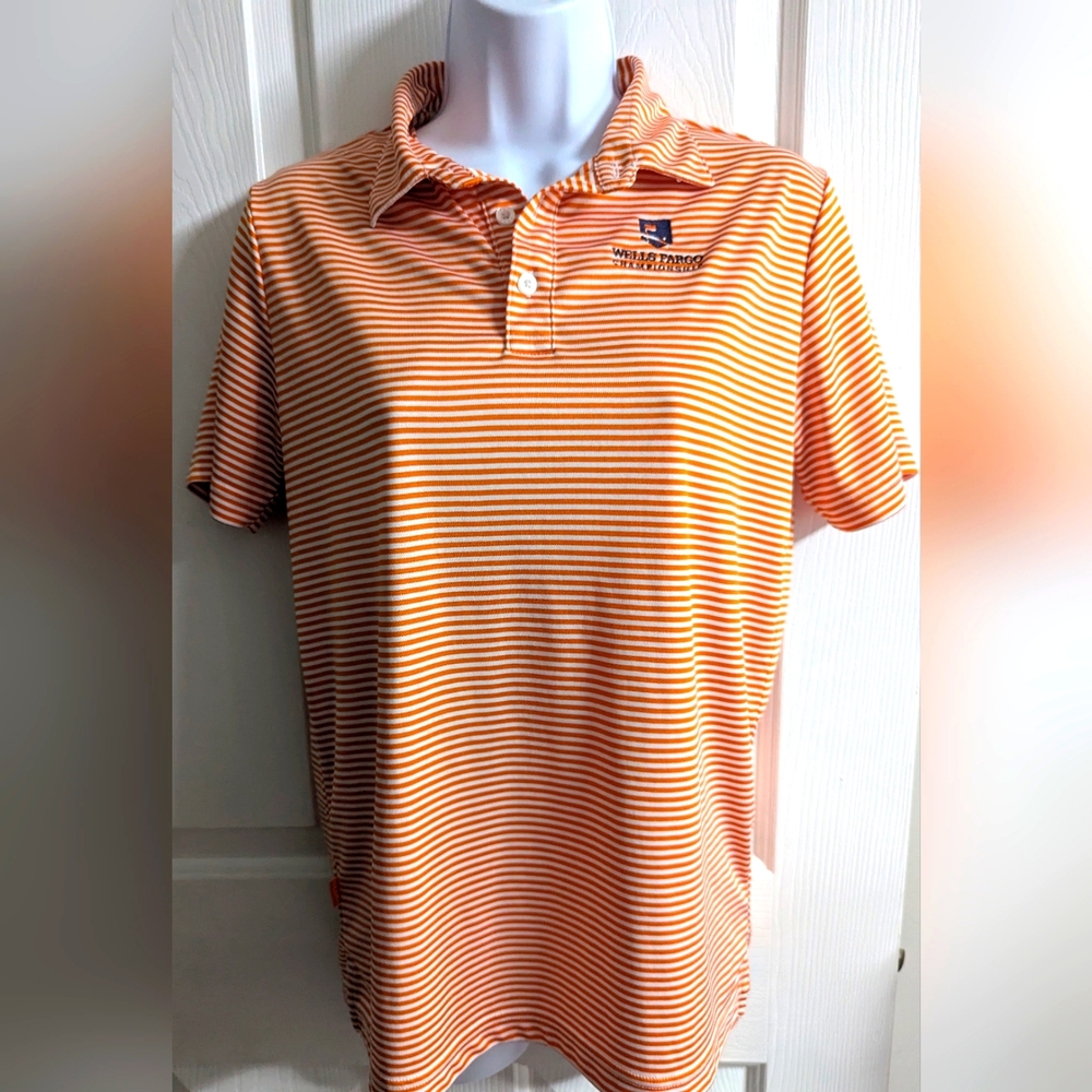 Garb Wells Fargo Championship Boy's Orange Striped Polo Shirt Sz: XL
